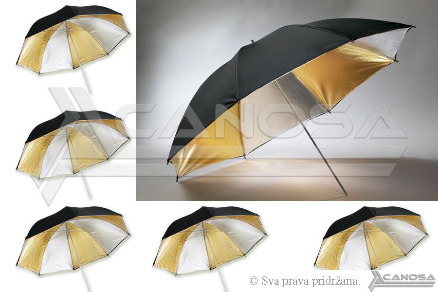 Weifeng zlatno srebreni reflektirajući 90cm foto studijski kišobran gold silver Reflex Umbrella