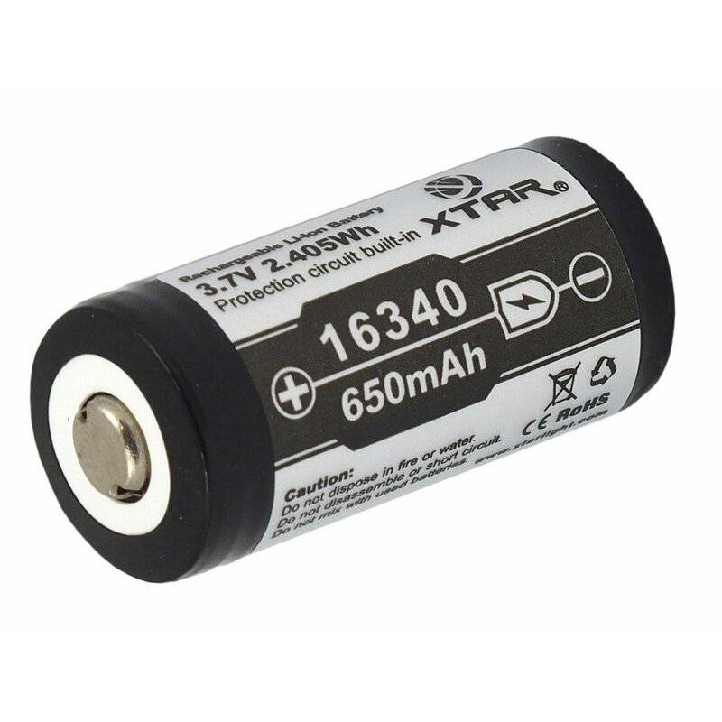 Xtar 16340 3.7V 650mAh Rechargeable Li-ion battery with protection punjiva baterija sa zaštitom 