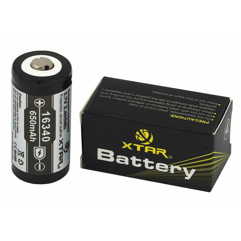 Xtar 16340 3.7V 650mAh Rechargeable Li-ion battery with protection punjiva baterija sa zaštitom 
