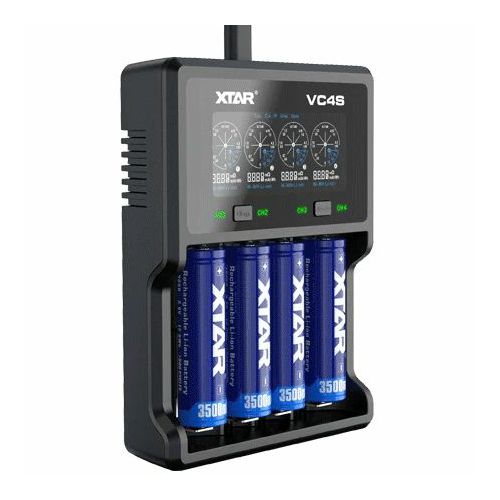 Xtar VC4S LCD USB punjač za baterije Li-ion/Ni-MH/Ni-CD AAAA, AAA, AA, A, SC, C, 10440, 14500, 14650, 16340, 17500.17670, 18350, 18500, 18650, 18700, 20700, 21700, 22650, 25500, 26650